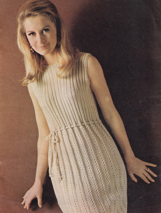 All Serene Ladies 1960s Dress Knitting Pattern