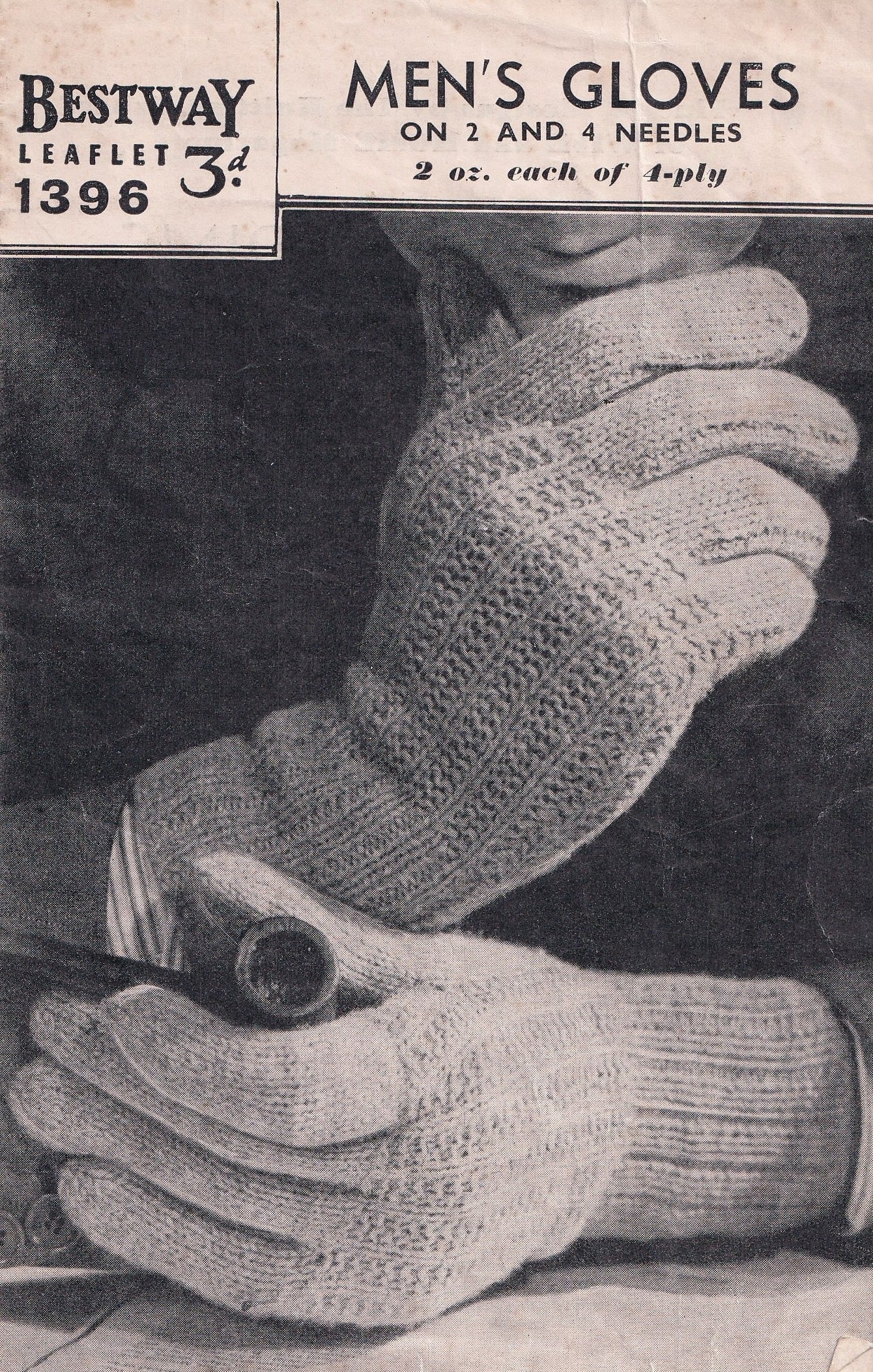 knitting pattern for men's gloves in 4 ply