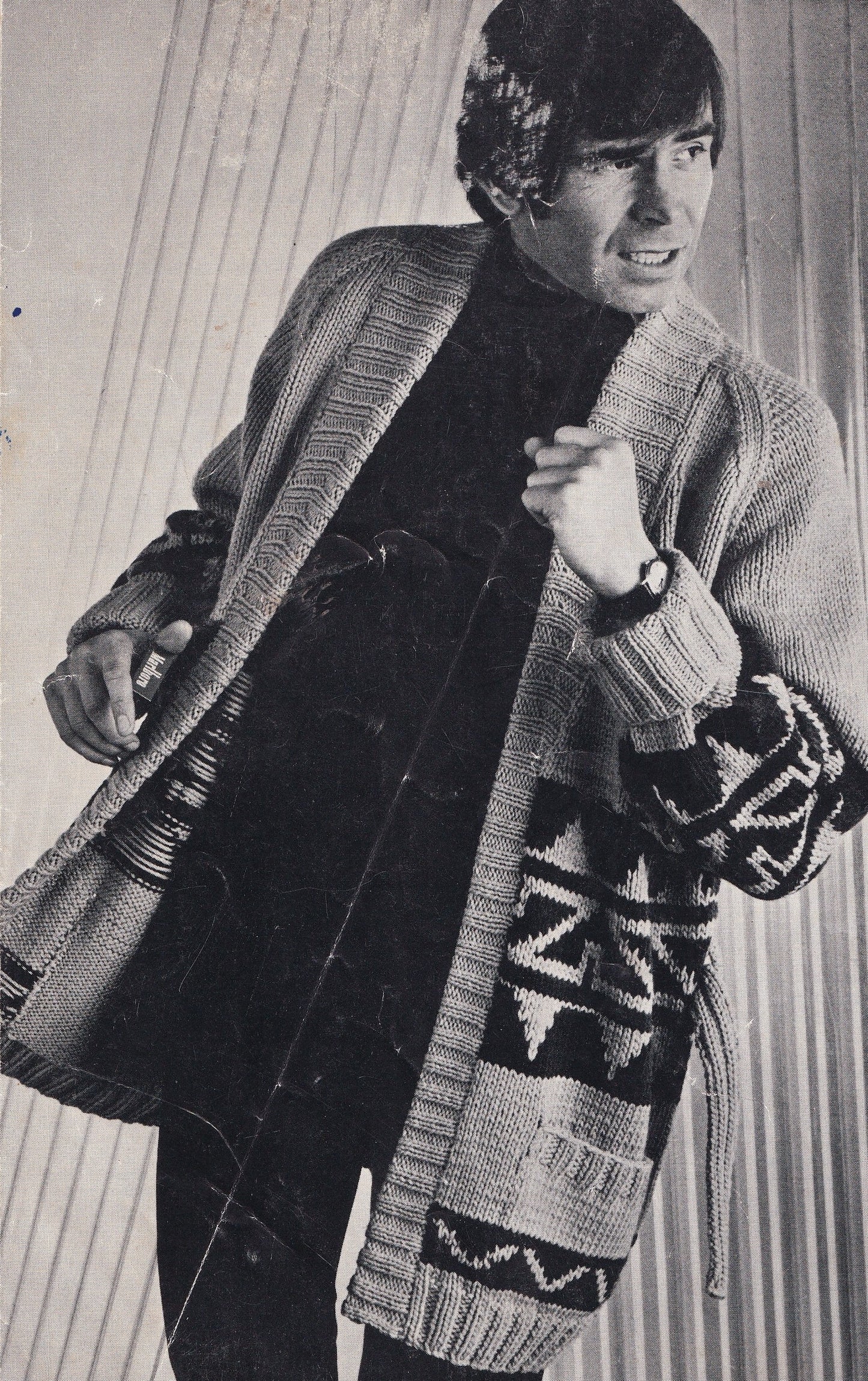 Starsky Type Cardigan for Men Vintage Knitting Pattern