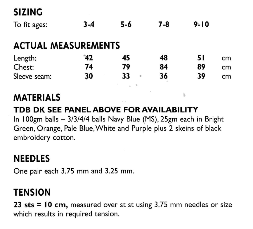 Vintage Knitting Pattern for Reptar Dinosaur Sweater for Children