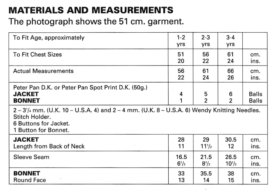 Loopy Jacket and Bonnet Set age girl 1 to 5 Vintage Knitting Pattern