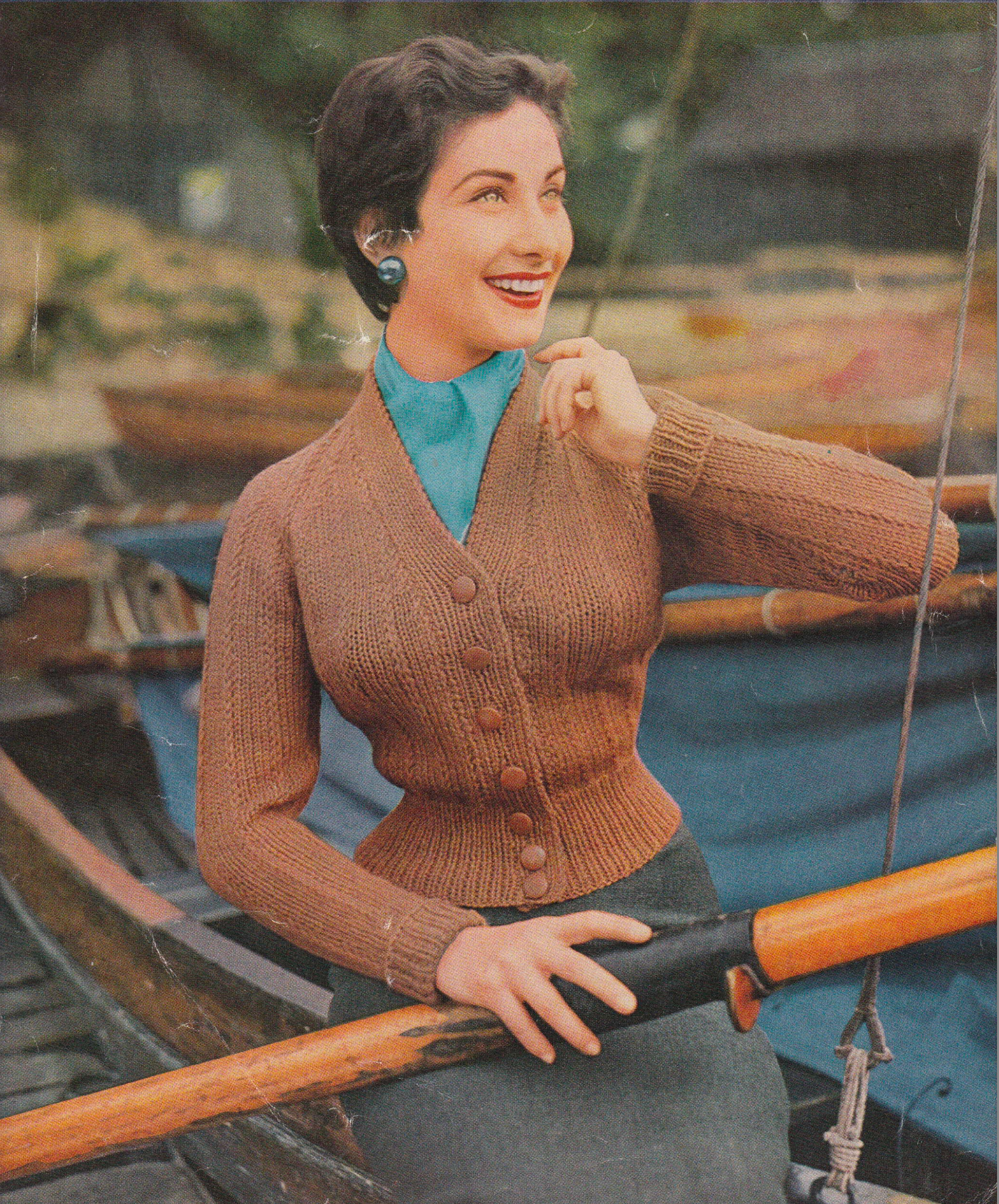 Lee Target 1284 Ladies Raglan Cardigan Vintage Knitting Pattern