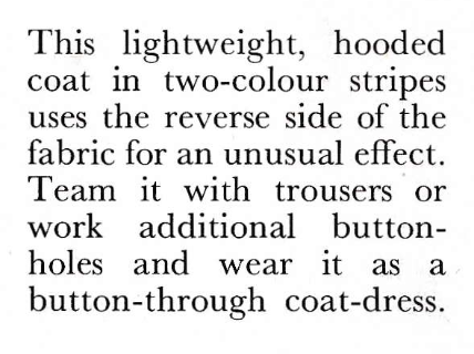 Inside Out Coat Vintage Knitting Pattern