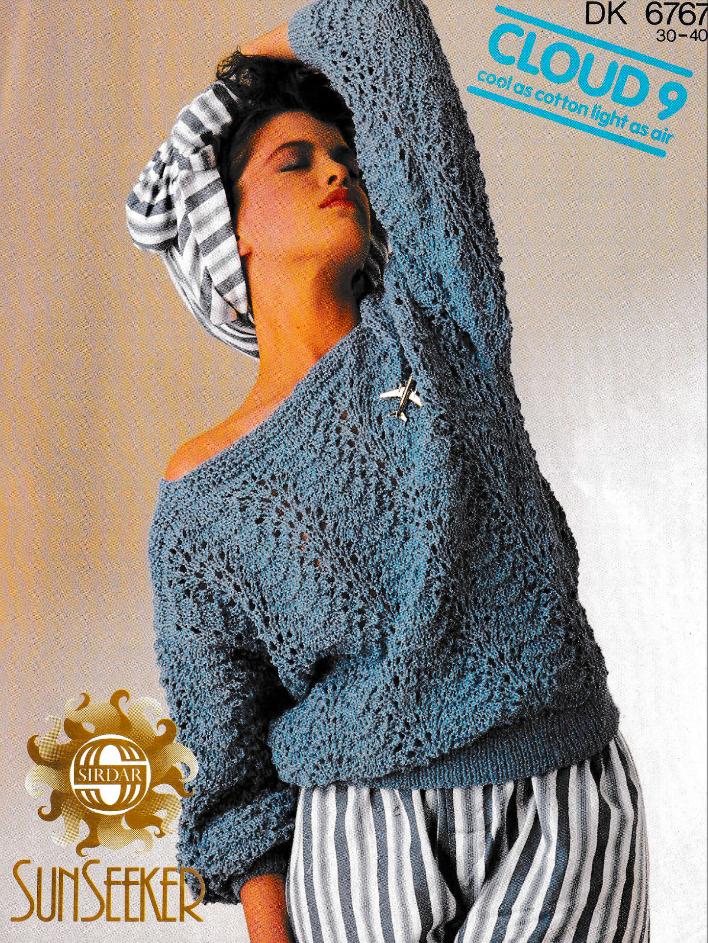Summer sweater for ladies 1980s vintage knitting pattern