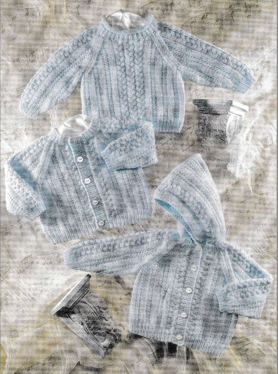 Baby cardigans and sweater bin DK yarn with or without hood