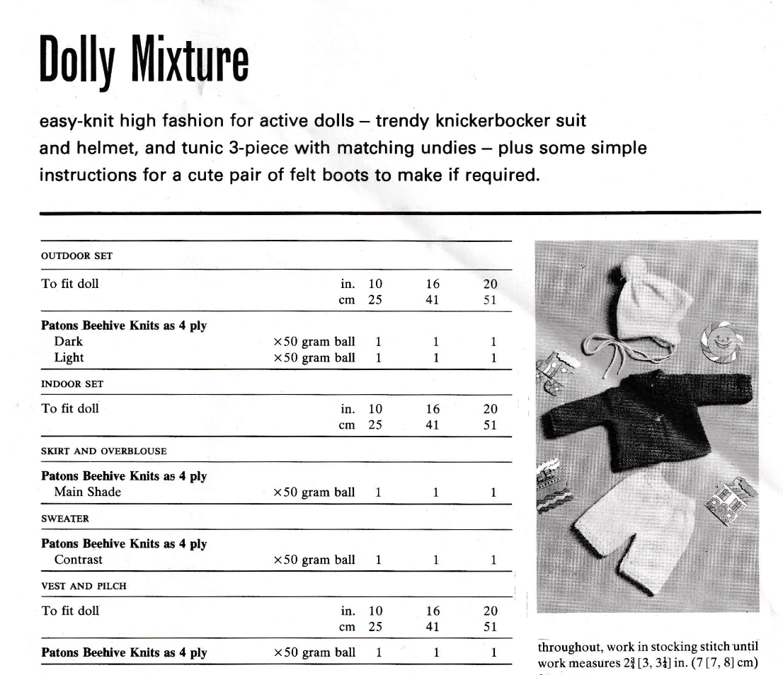 Dolls Clothes Knitting Pattern