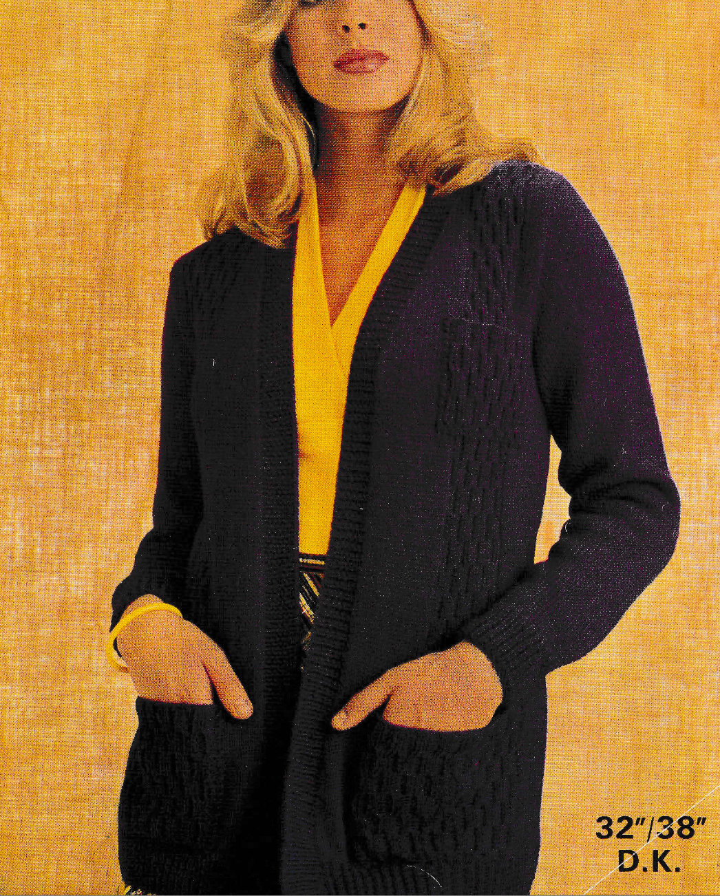 Cardigan with pocket for ladies knitting pattern