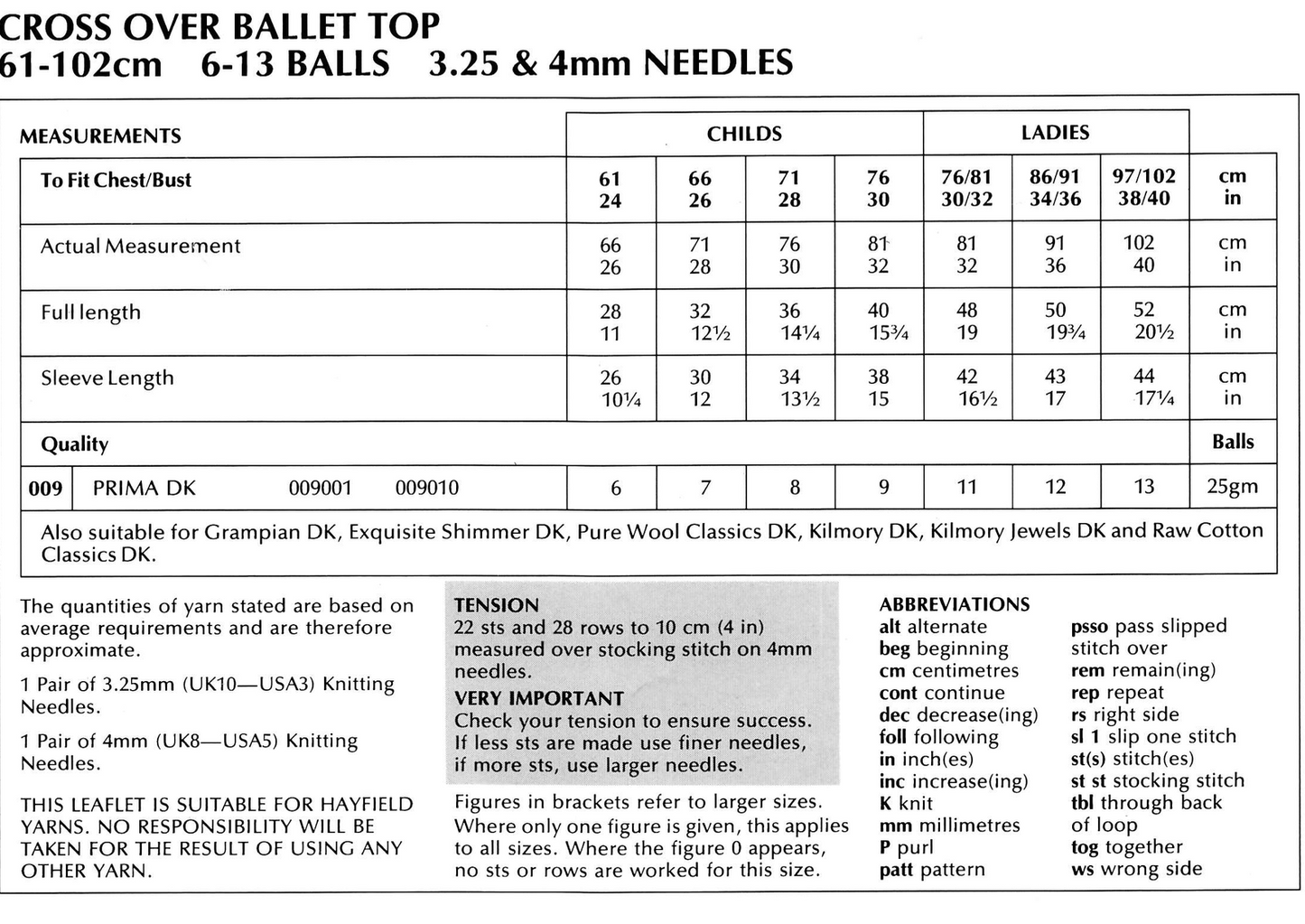 Ballet Cardigan for Child and Adult Knitting Pattern