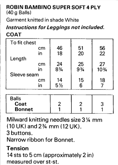 Baby jacket and Hat Set in 4 ply Knitting Pattern