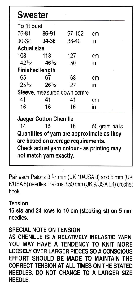 Ladies Long Aran Sweater Knitting Pattern