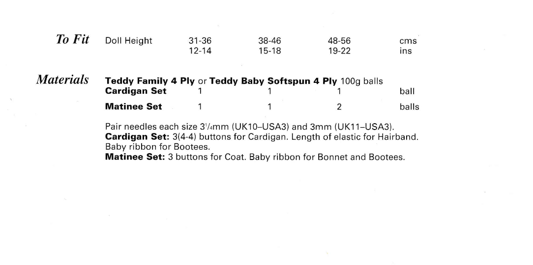 Baby Doll Clothes Knitting Pattern 12 to 22 inch chest