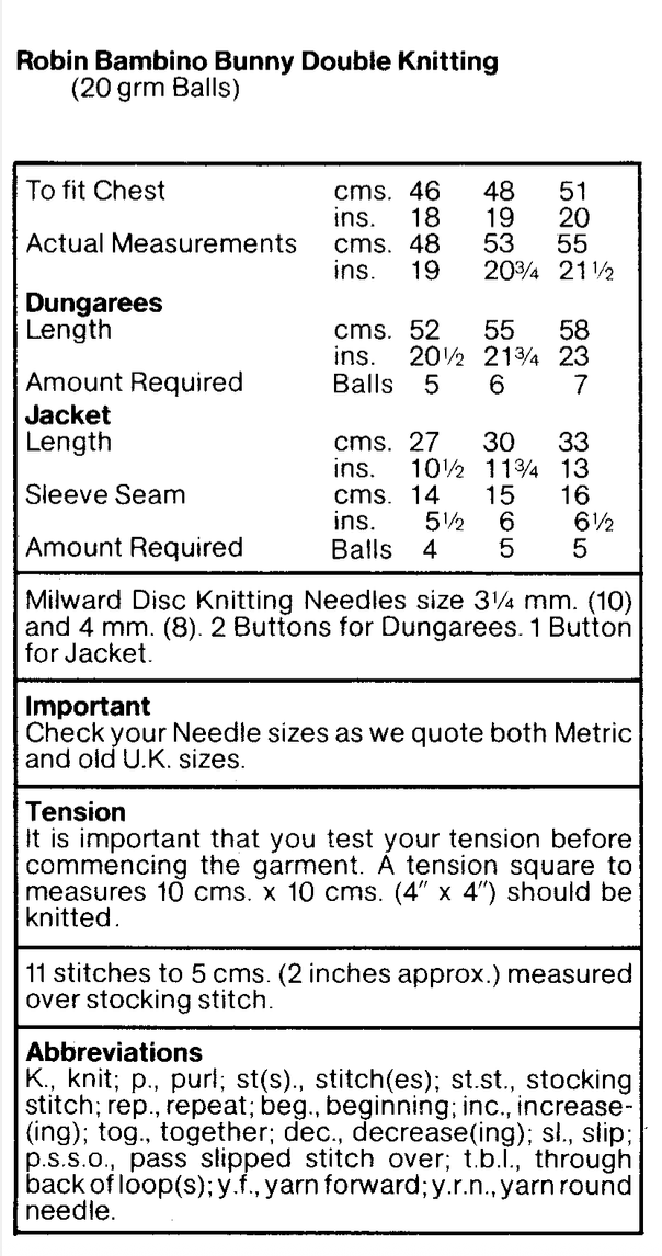 Baby Cardigan and Dungarees Set Knitting Pattern