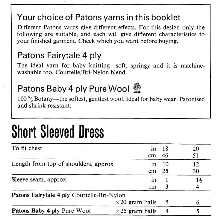 Vintage Baby Girls' Dress Knitting Pattern PDF, 4 Ply