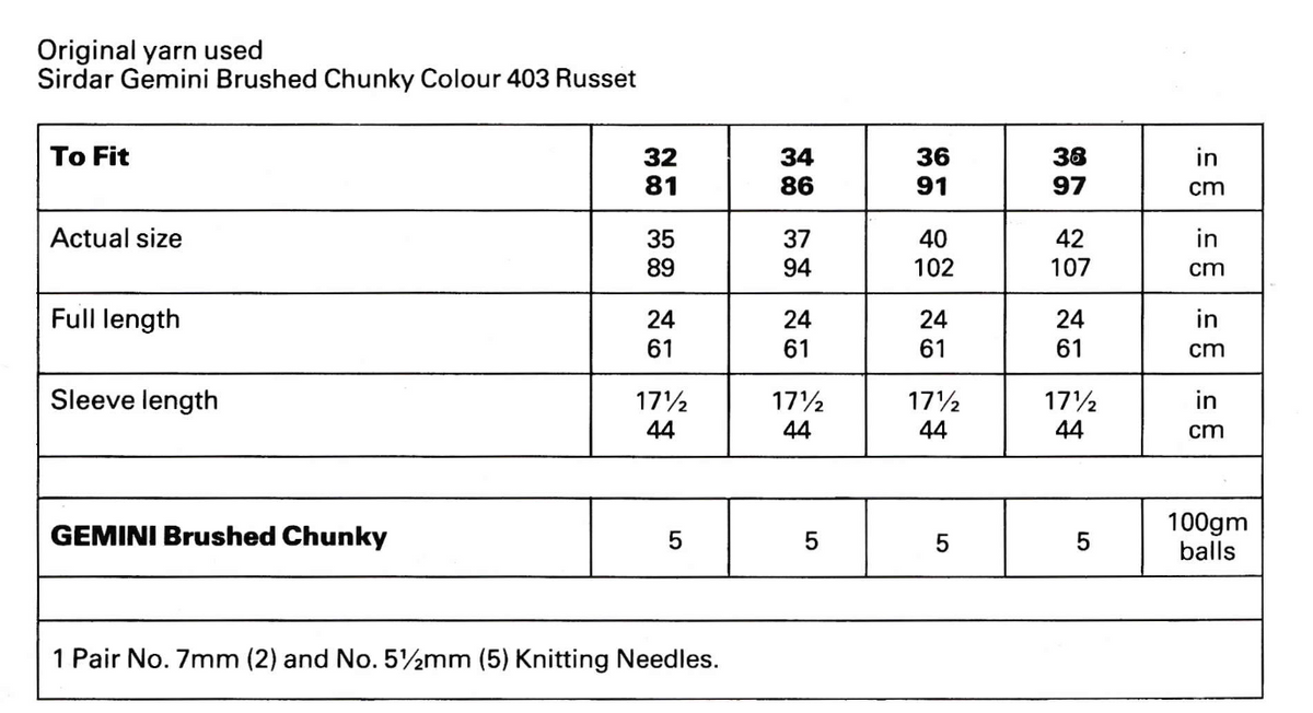 Ladies Chunky Jumper Knitting Pattern from 1980s - Lace