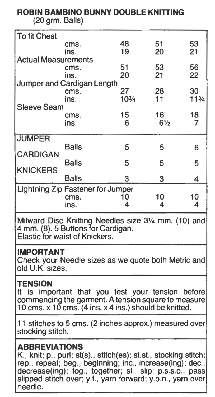 Baby Jumper, Cardigan & Knickers Knitting Pattern PDF