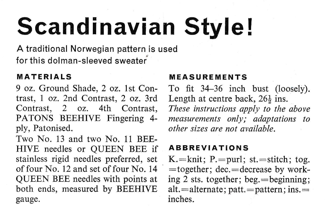 Scandinavian Fair Isle Sweater Knitting Pattern PDF – 4 Ply