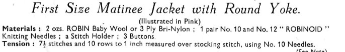Vintage Knitting Pattern for Baby Matinee Coat Cardigans