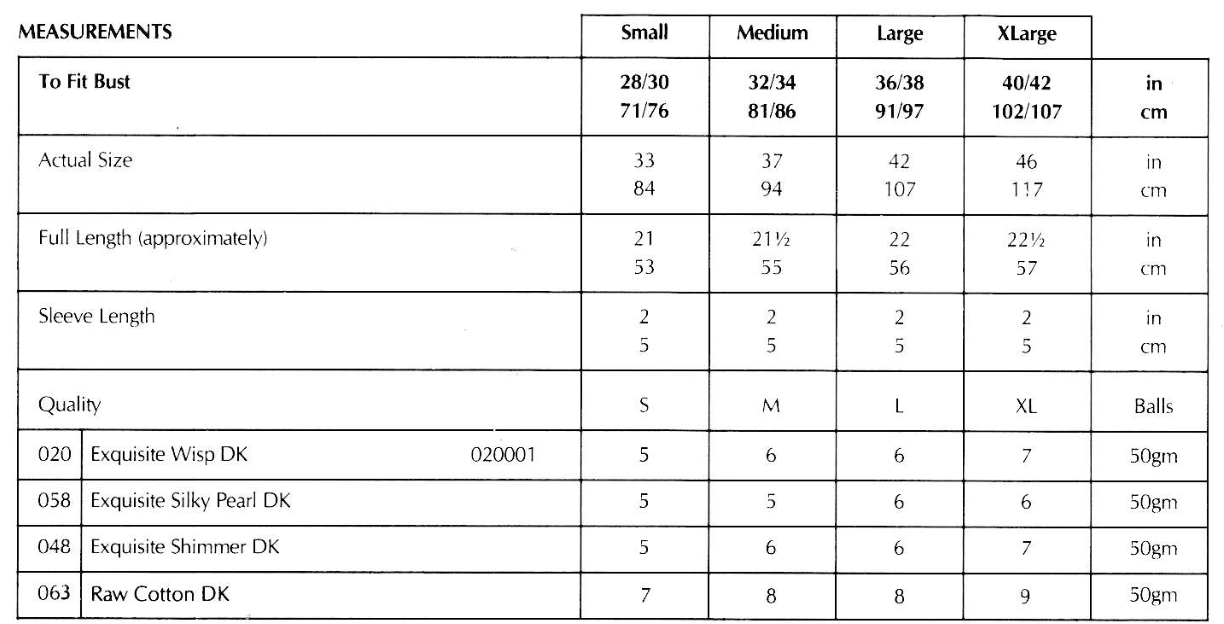 Vintage Knitting Pattern - Ladie's Summer Top