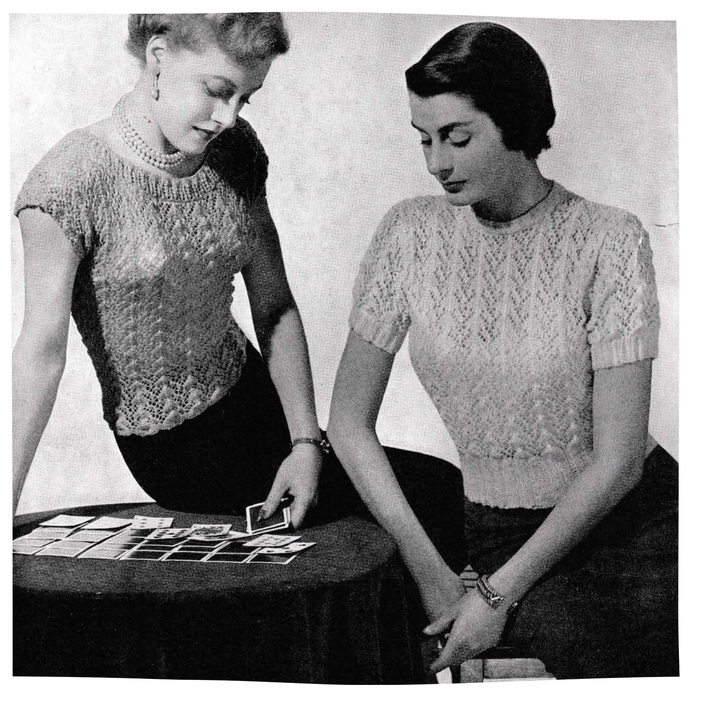 1940s Knitting Pattern for Ladies Lace Tops in 2 ply