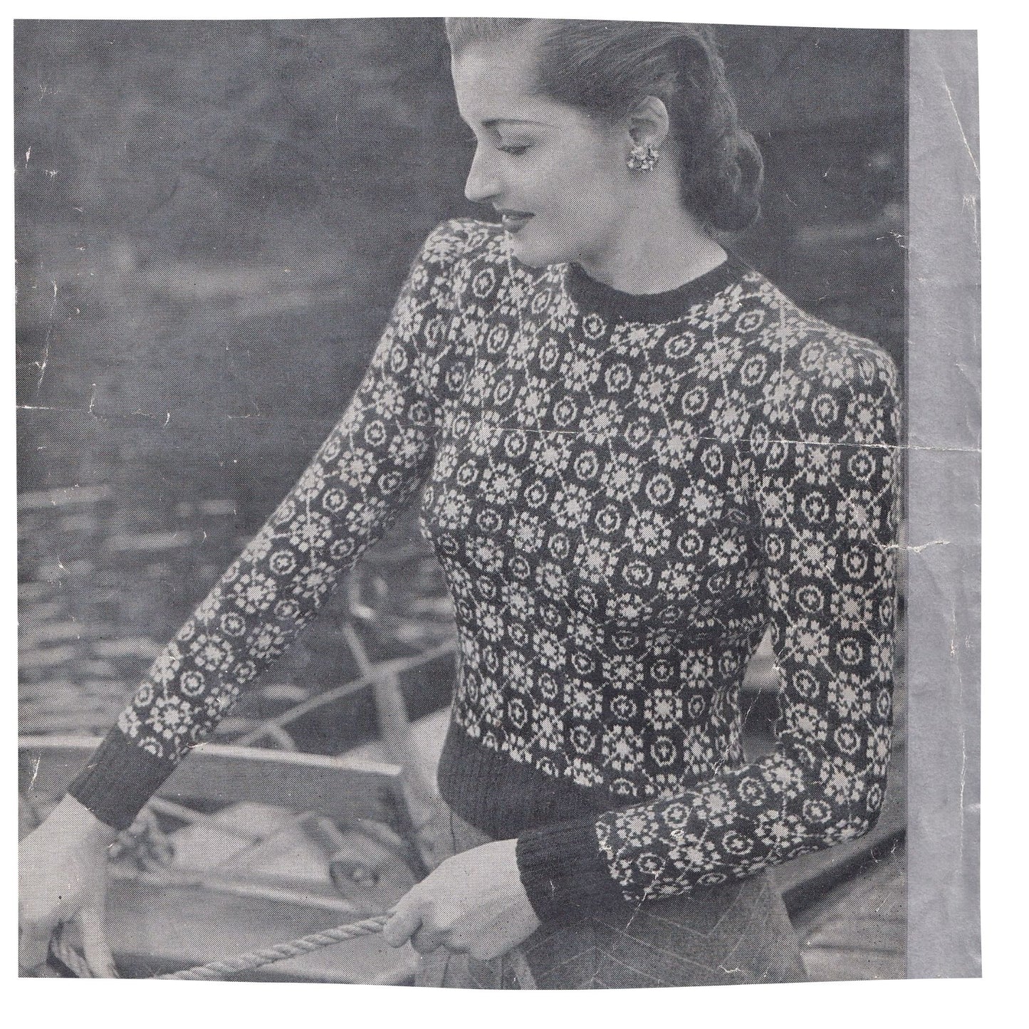 P&B 240 1940s Knitting Pattern for Women's Fair Isle Jumper