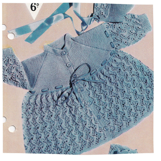Vintage 3 Ply Matinee Coat and Booties Set Pattern