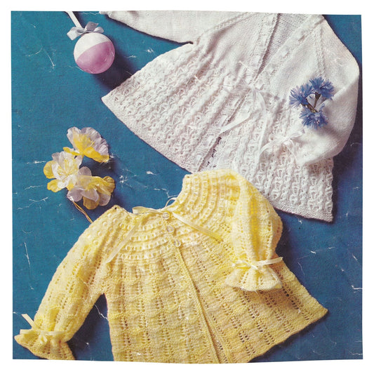 3 Ply Baby Matinee Jackets Vintage Knitting Pattern