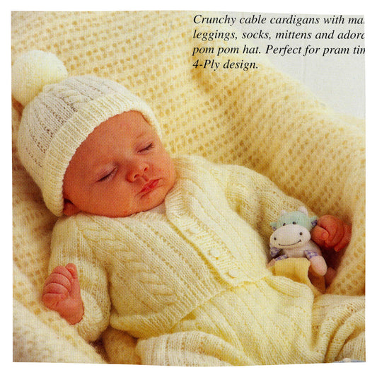 Baby Pam Set Vintage Knitting Pattern - 4 Ply