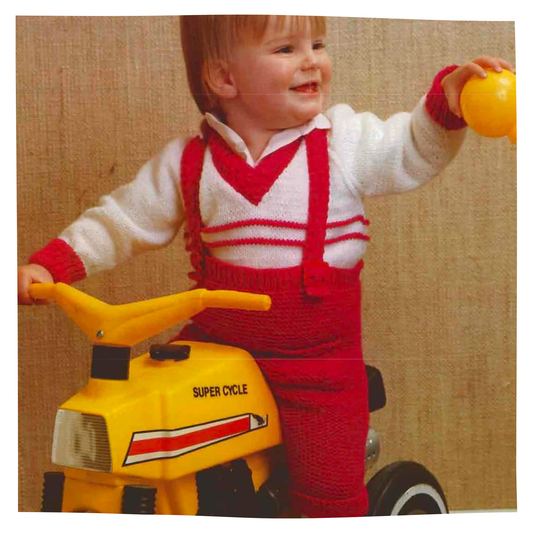 Baby boy set with sweater and shorts knitting pattern