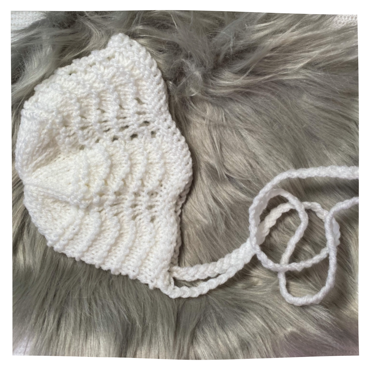Knitting Pattern for Fan and Feather Baby Bonnet