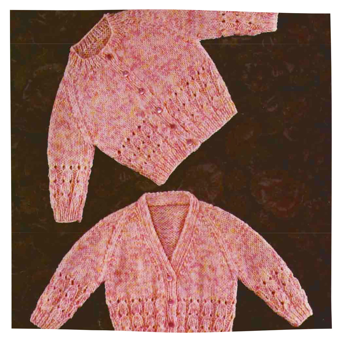 Baby Cardigan Vintage Knitting Pattern in v and round neck