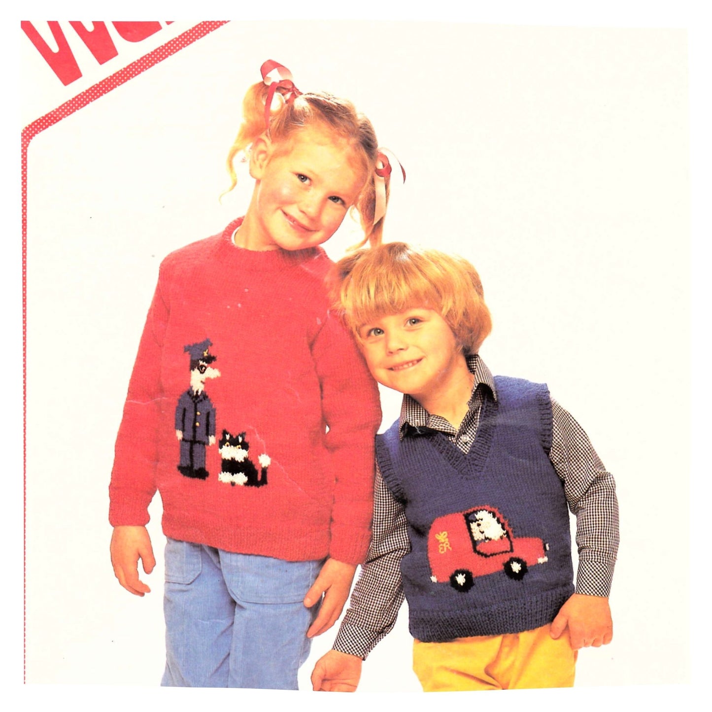 Postman Pat Intarsia Sweater Vintage Knitting Pattern for Children