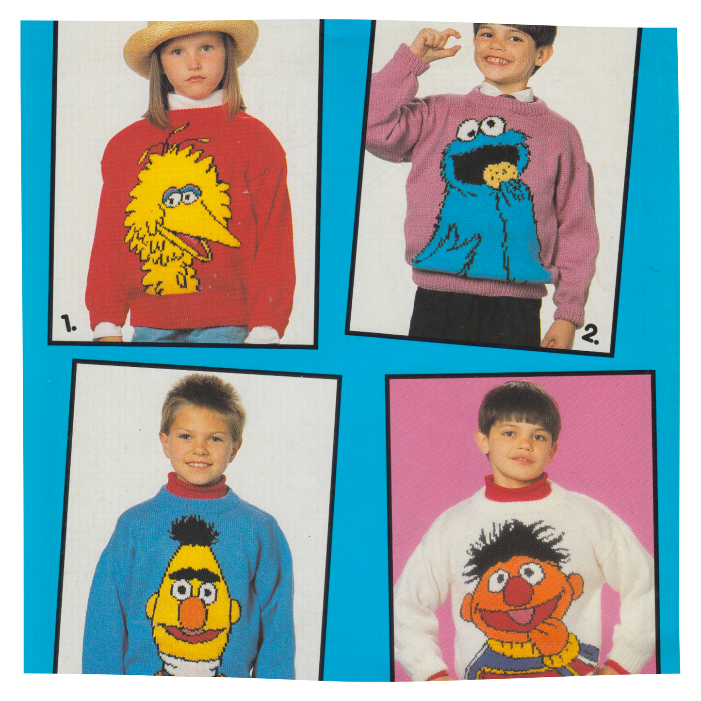 Sesame Street Intarsia Sweaters Knitting Pattern