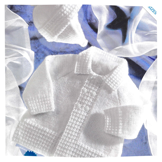Baby Matinee Coat Set in 4 ply Knitting Pattern