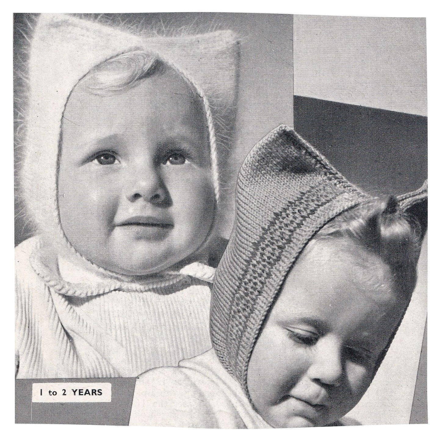 Bestway 2169 Baby Bunting Bonnets Vintage Knitting Pattern - cat ear style hat