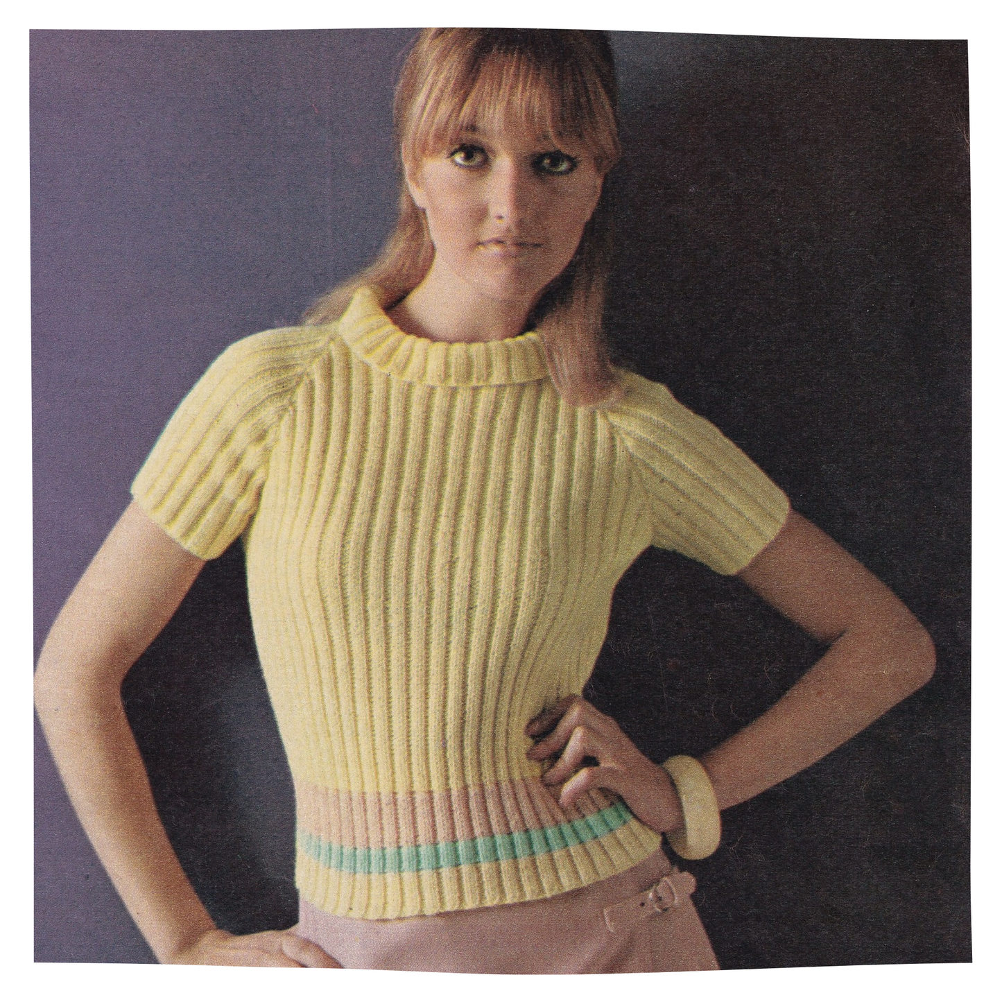 Coolie Top for Ladies - Skinny Rib Style Vintage Knitting Pattern