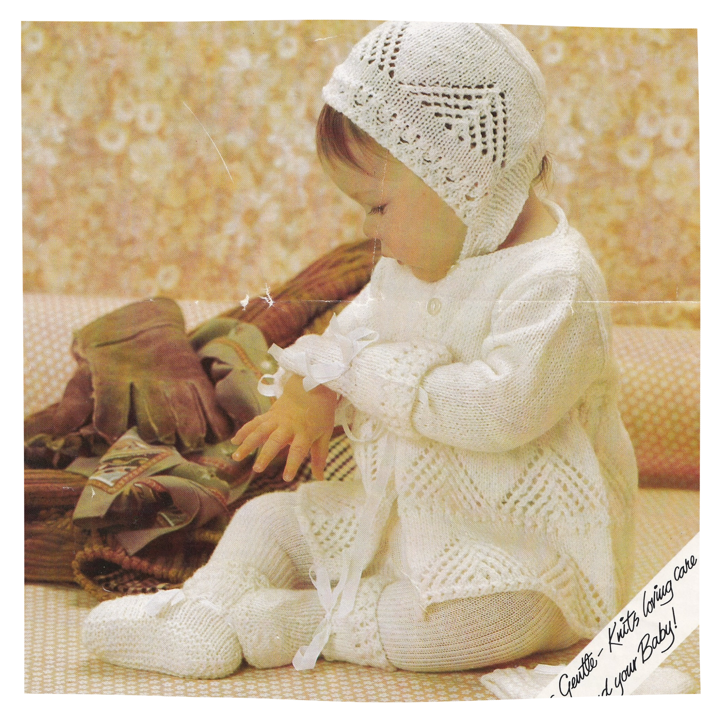 4 Ply Baby Matinee Coat Bonnet and Booties Set Knitting Pattern