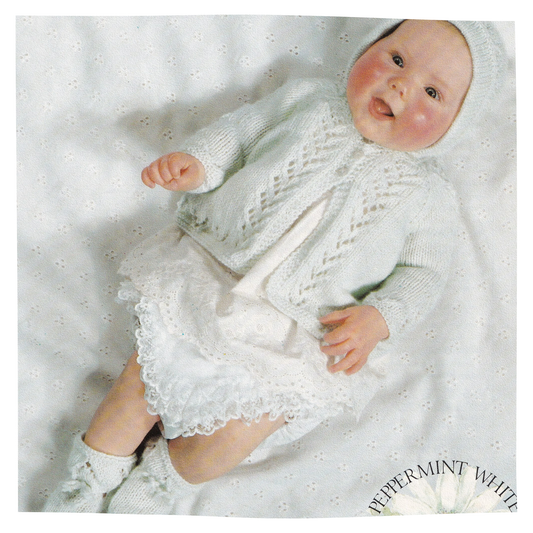 Vintage Baby Matinee Coat Cardigan Bonnet and Booties Set