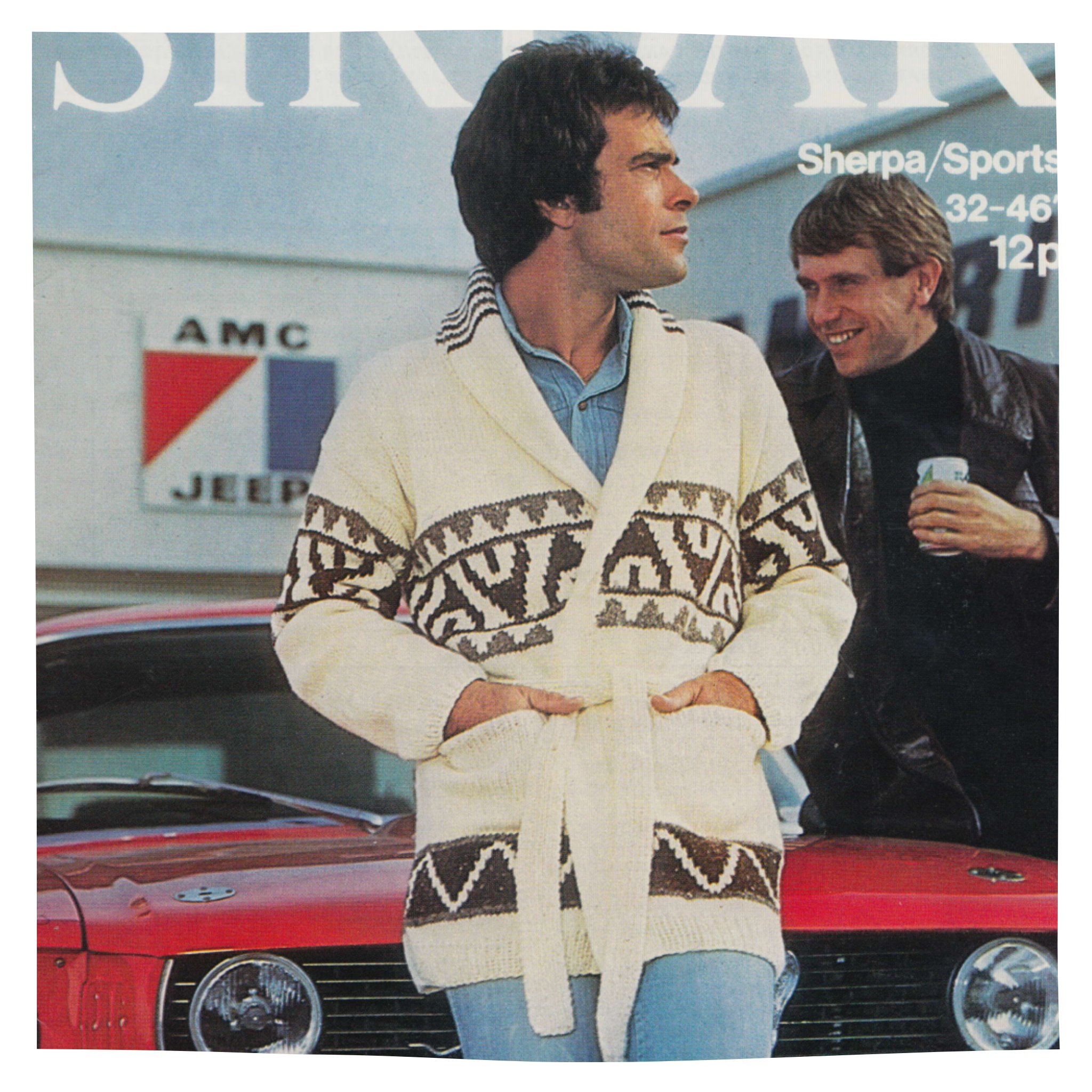 Starsky and Hutch Aran Cardigan for Men Vintage Knitting Pattern