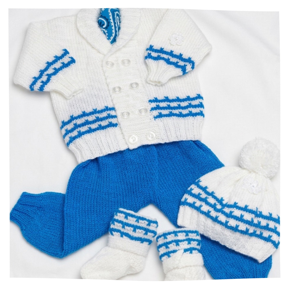 Baby Pram Set DK Knitting Pattern PDF | Jacket, Trousers & Hat
