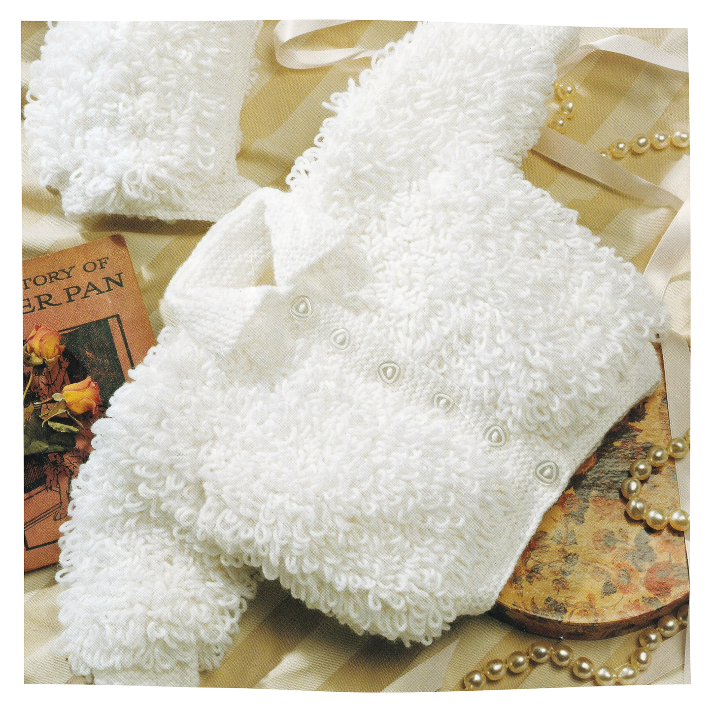 Loopy Jacket and Bonnet Set age girl 1 to 5 Vintage Knitting Pattern