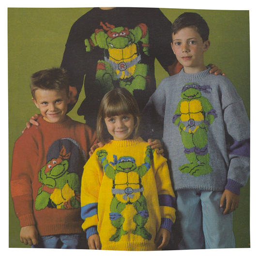 TMNT Intarsia Picture Sweaters Knitting Pattern