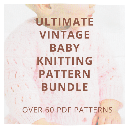 Bundle of 60 Baby Vintage Knitting Patterns
