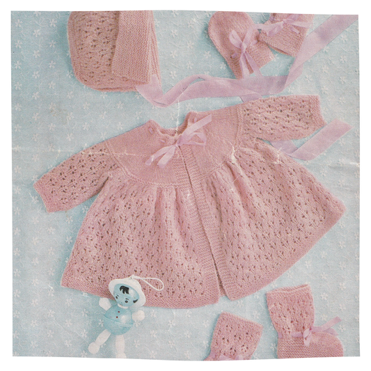 3 Ply Matinee Coat and Booties Set Pattern