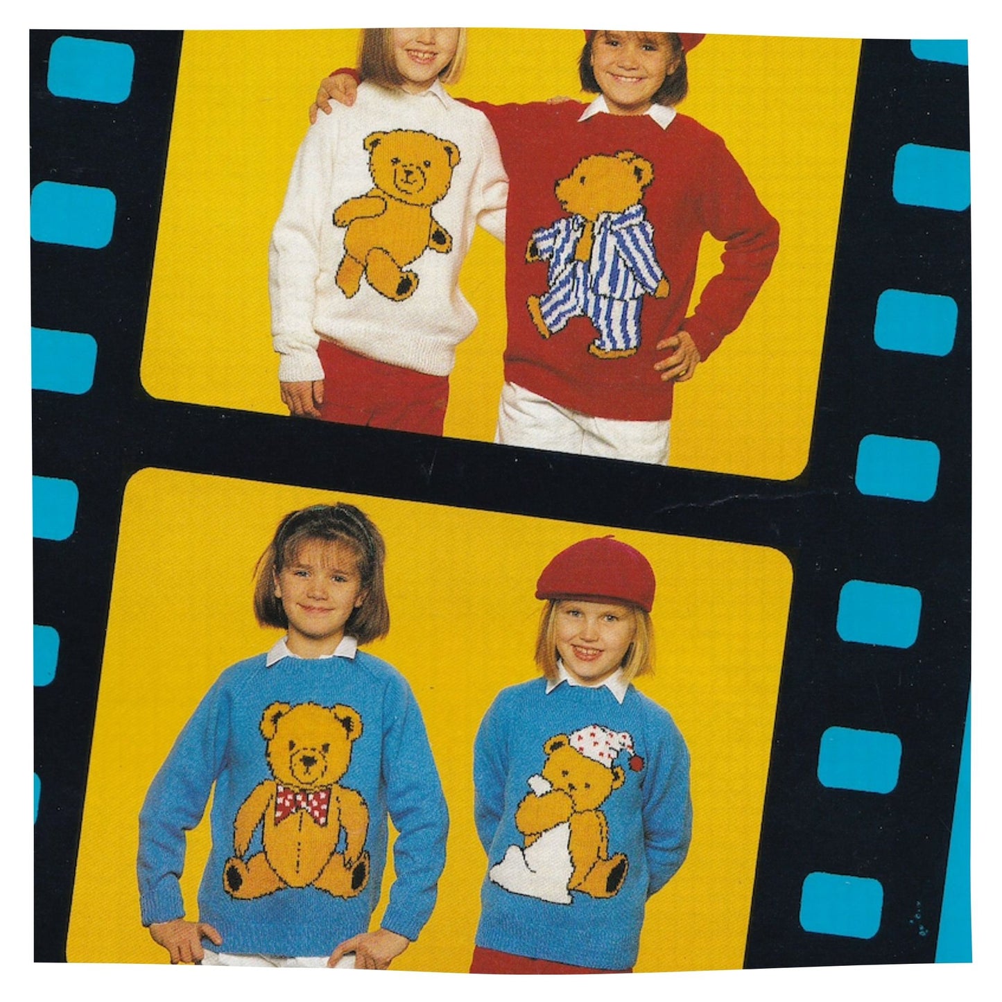 Teddy Bear Intarsia Picture Sweaters Knitting Pattern