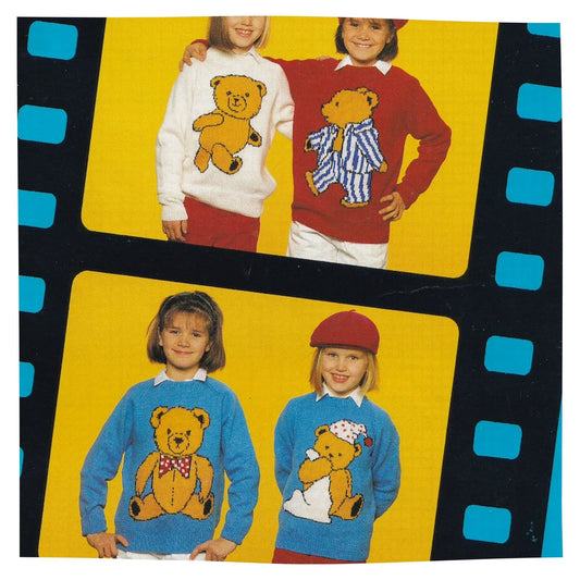 Teddy Bear Intarsia Picture Sweaters Knitting Pattern