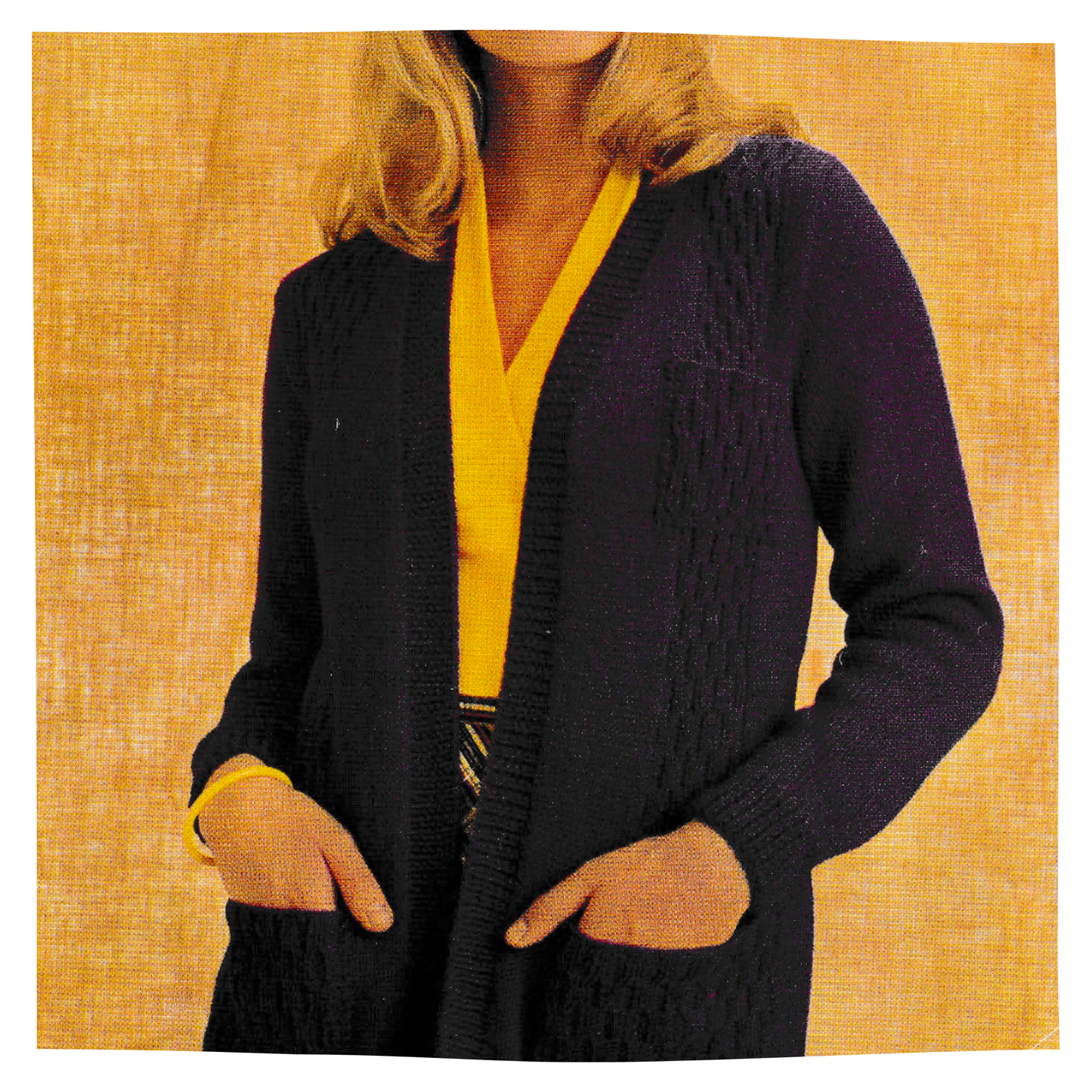 Cardigan with pocket for ladies knitting pattern