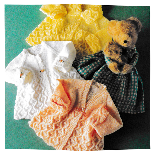 Vintage DK and 4 Ply Baby Matinee Coat Cardigan Knitting Pattern