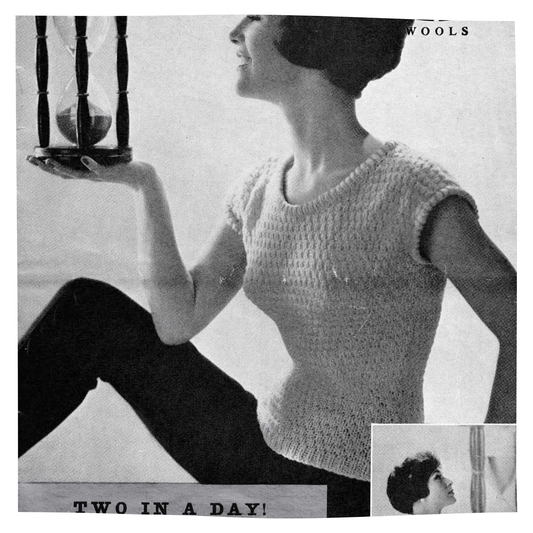 Quick Knit Ladies Tops Vintage Knitting Pattern