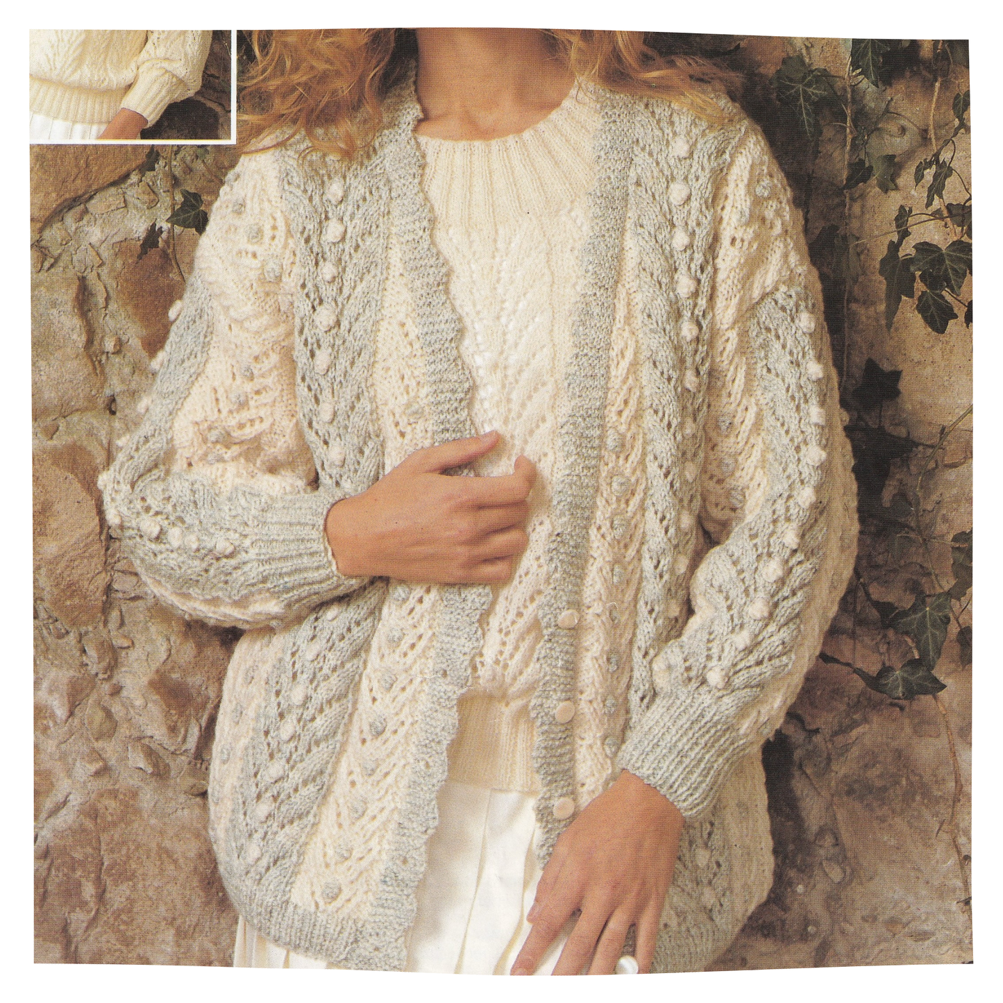 Lacy Aran Cardigan for Women Knitting Pattern