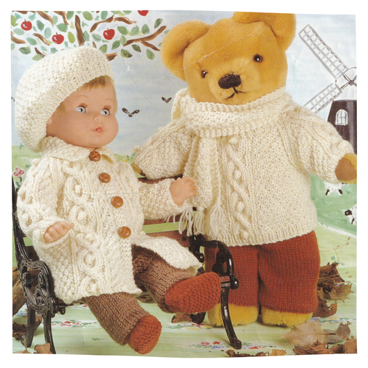 Teddy Bear and Dolls Clothes Knitting Pattern